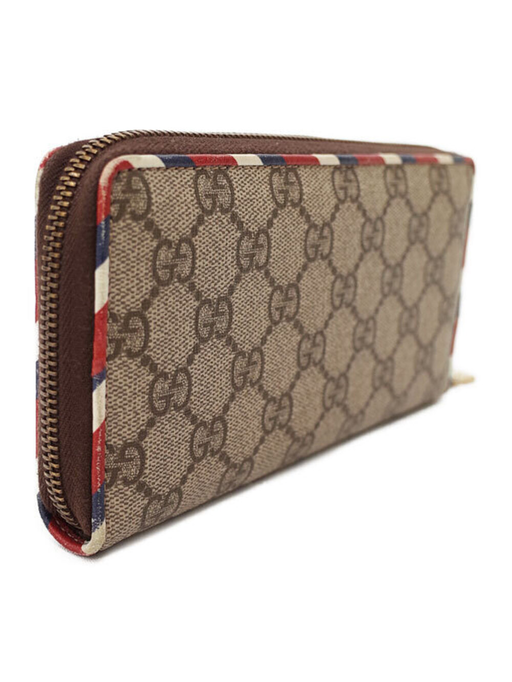 Gucci Courier Long Round Around GG Wallet Zip Supreme Zipper Black
